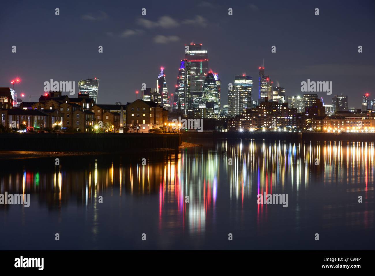 Night skyline, London, Uk, England Stock Photo - Alamy