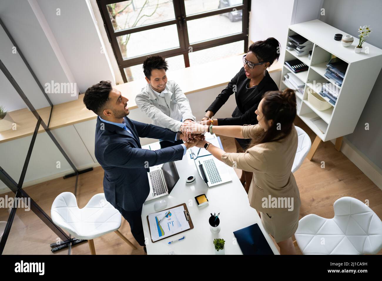Diverse Business Team Hands. Community Spirit Concept Stock Photo