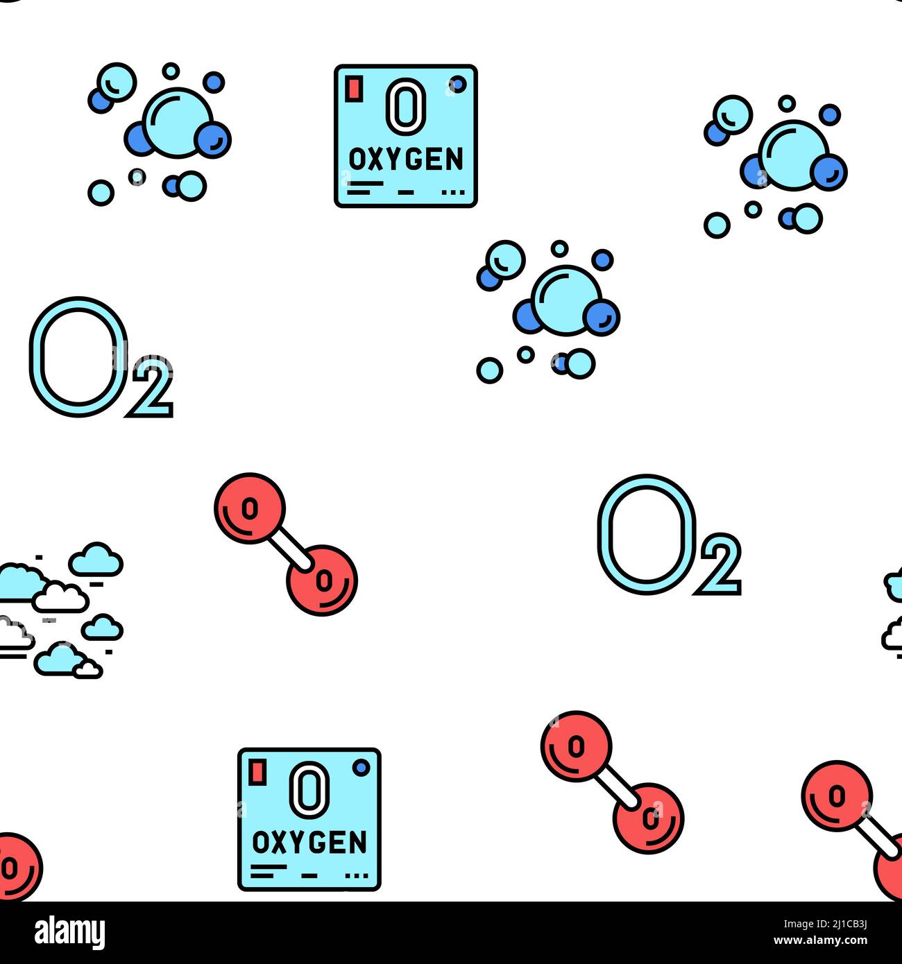 Oxygen O2 Chemical Vector Seamless Pattern Stock Vector Image & Art Alamy