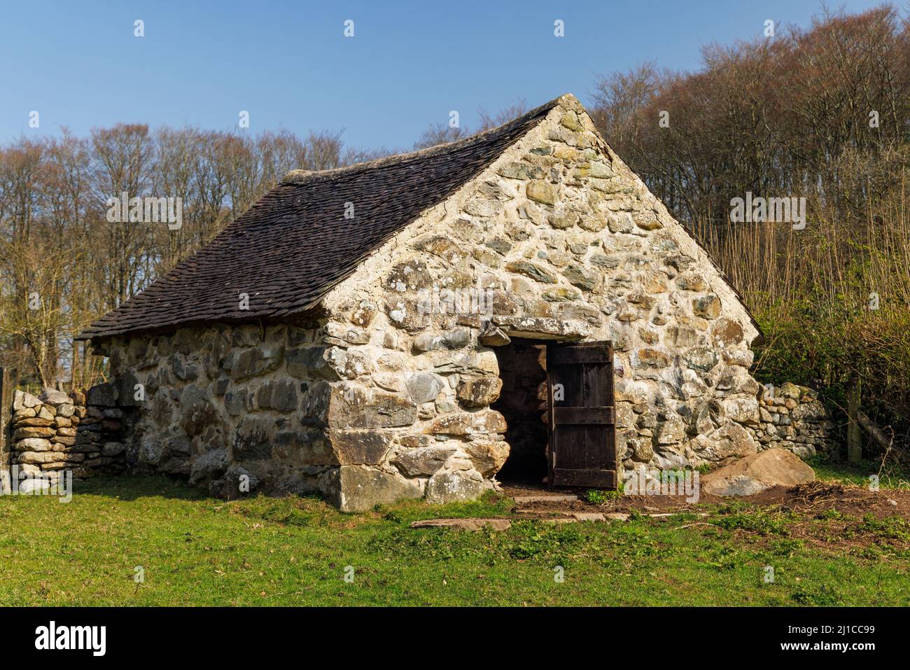 Cae Adda Byre at Saint Fagans National History Musem, Cardiff, Wales ...
