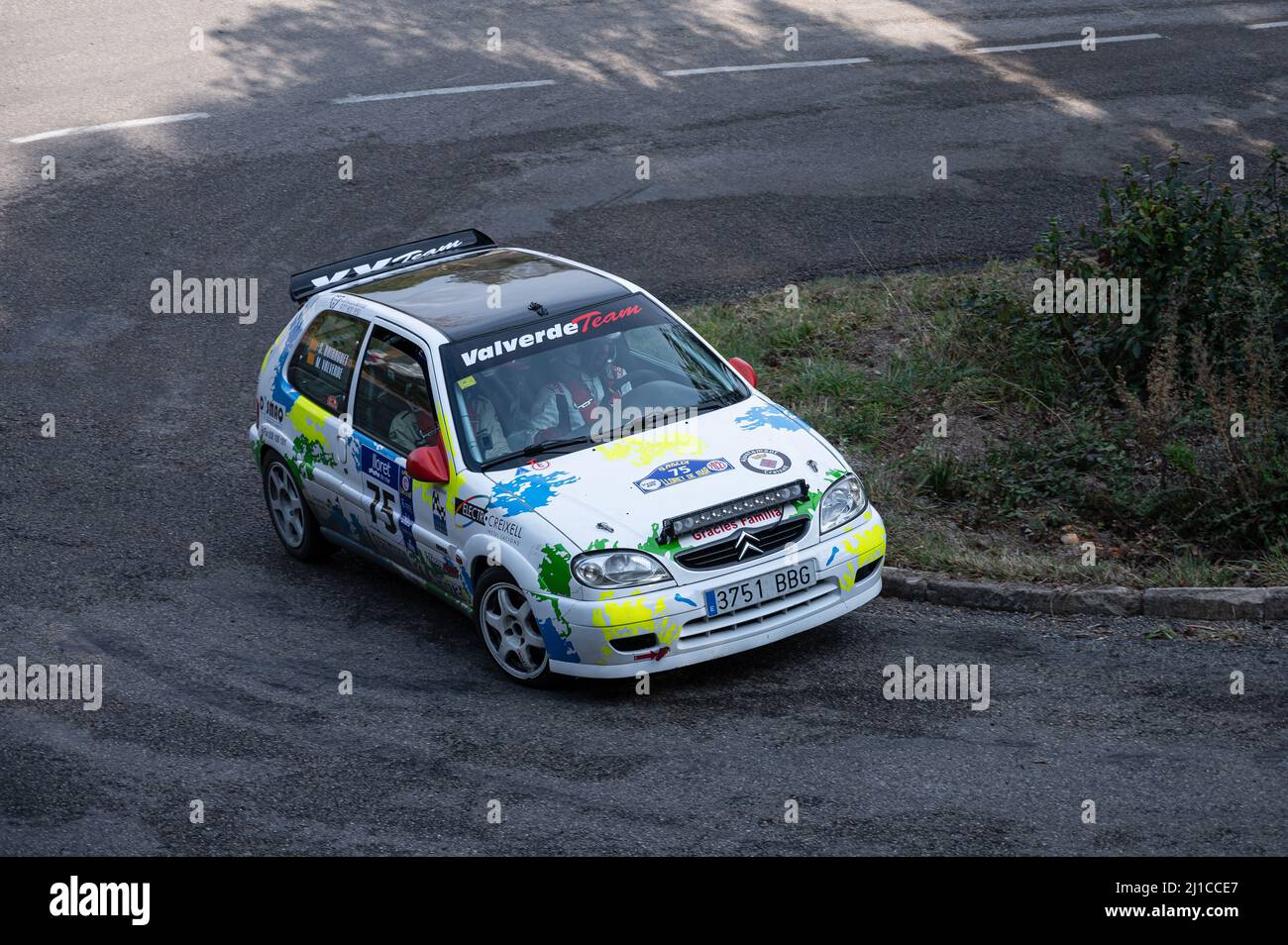 A Citroen Saxo VTS during competition at the Asphalt Rally 9 Lloret de ...