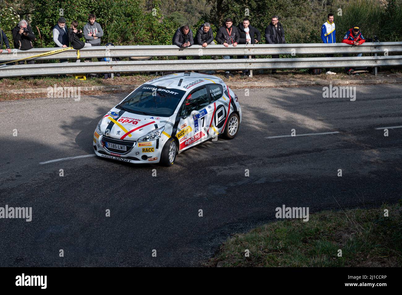 The Peugeot 208 R2 in Lloret de Mar asphalt rally Stock Photo - Alamy