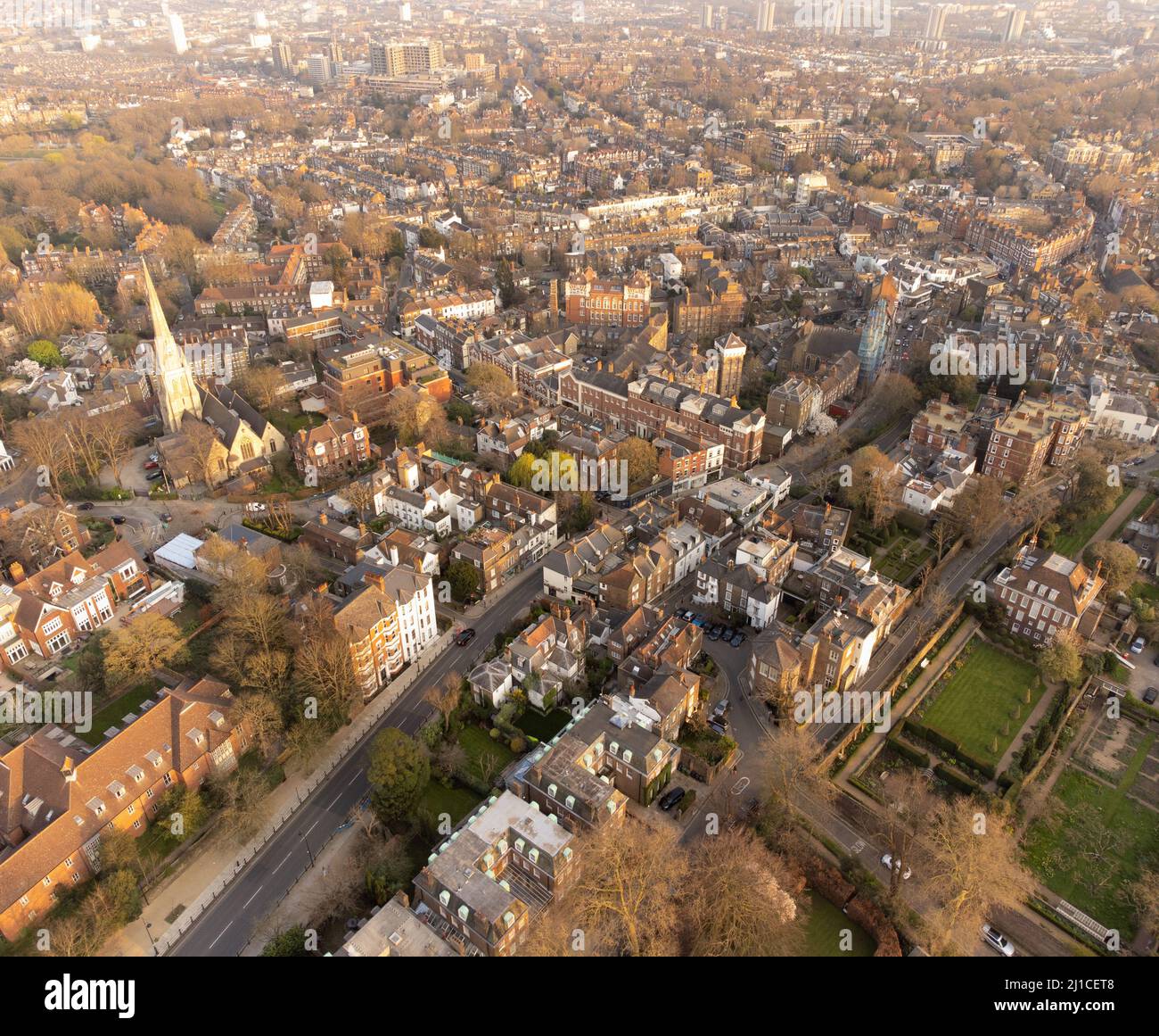 Hampstead is an affluent residential community long favoured by academics, artists, and media figures Stock Photo