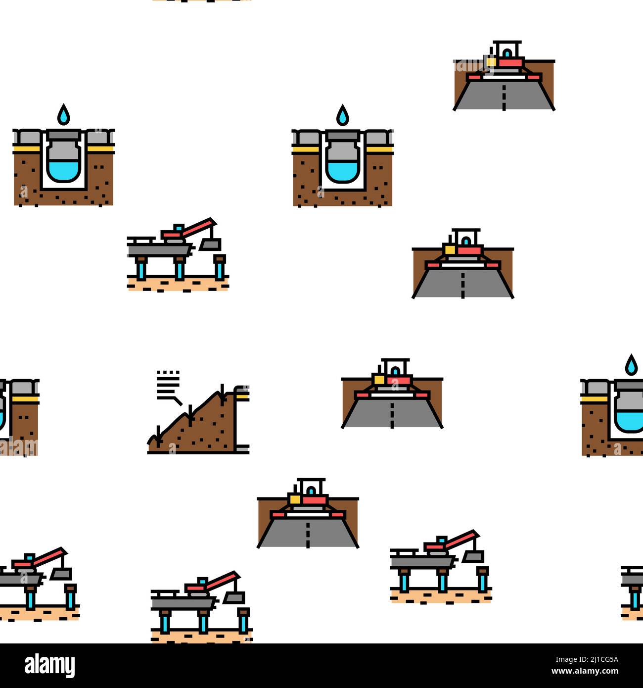 Road Construction Vector Seamless Pattern Stock Vector Image & Art - Alamy