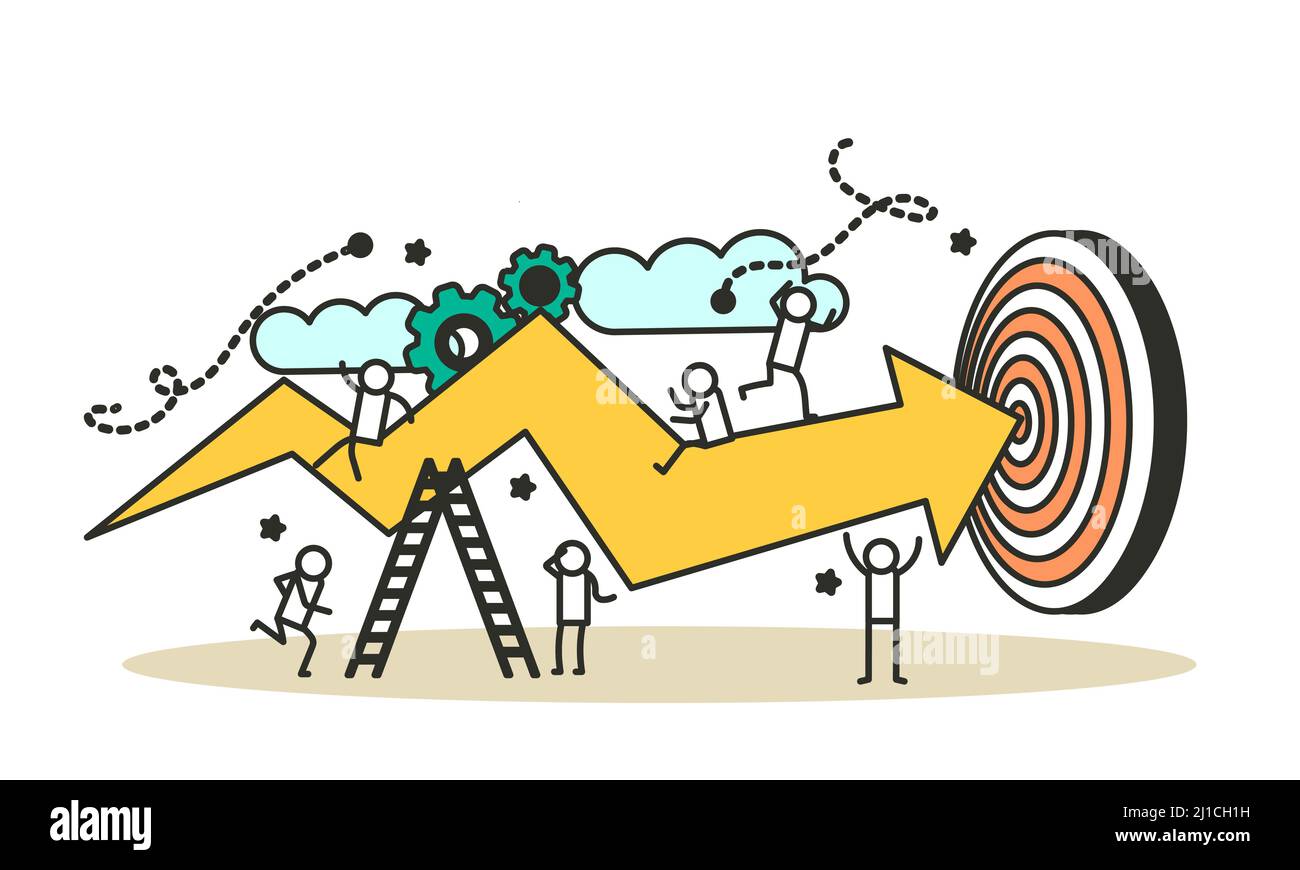 Business progress man and woman vector success challenge employee