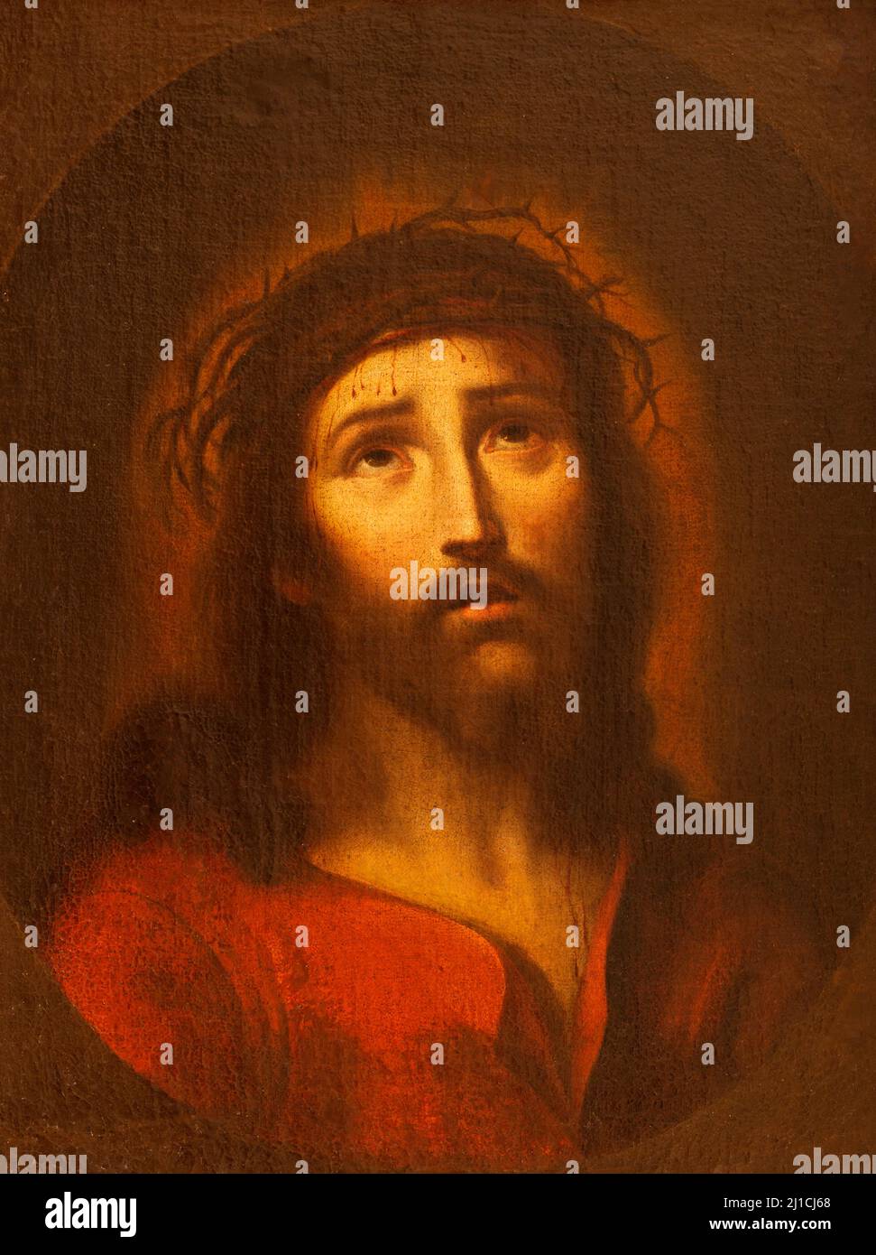 Jesus Repainted VALENCIA, SPAIN - FEBRUARY 14, 2022: The painting of Jesus -