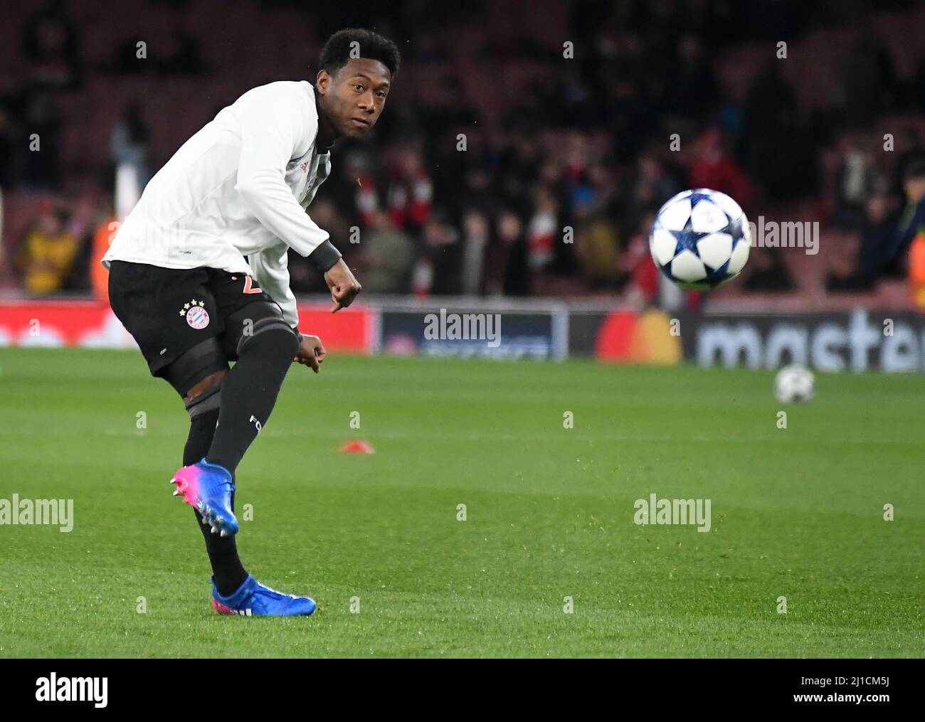 LONDON, ENGLAND - MARCH 7, 2017: David Alaba of Bayern pictured prior to the second leg of the UEFA Champions League Round of 16 game between Arsenal FC and Bayern Munchen at Emirates Stadium. Copyright: Cosmin Iftode/Picstaff Stock Photo