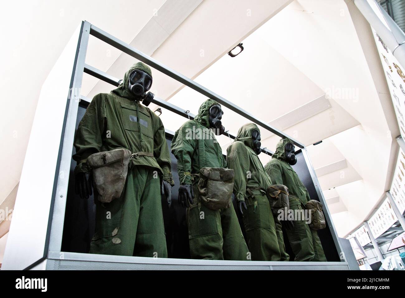 Cold War Hazmat Suits, Bovington Tank Museum, Dorset Stock Photo