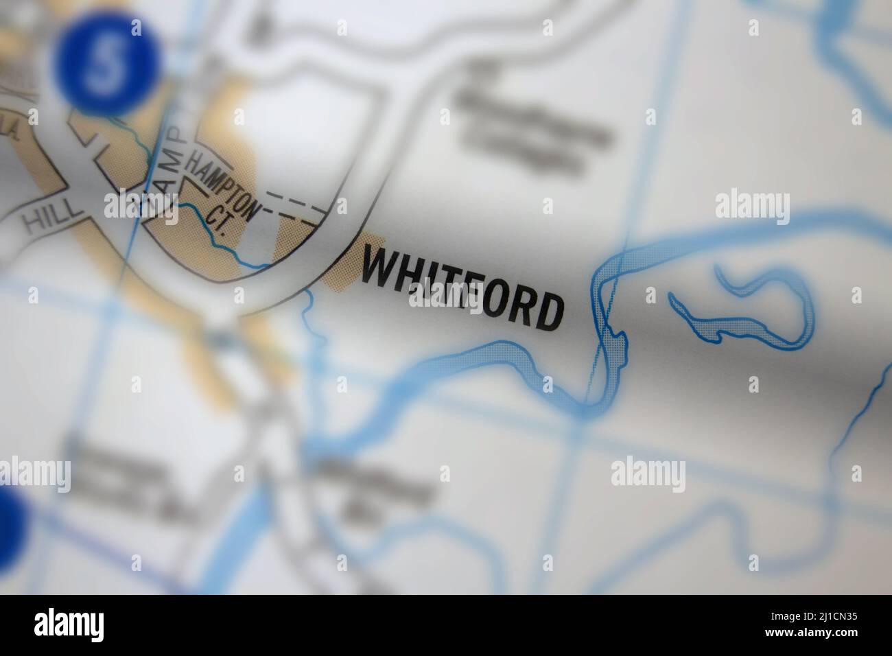 Whitford village Devon, United Kingdom colour atlas map town plan and