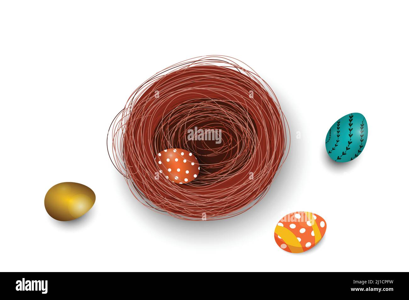 Illustration of Easter poster and banner template with Easter eggs in ...