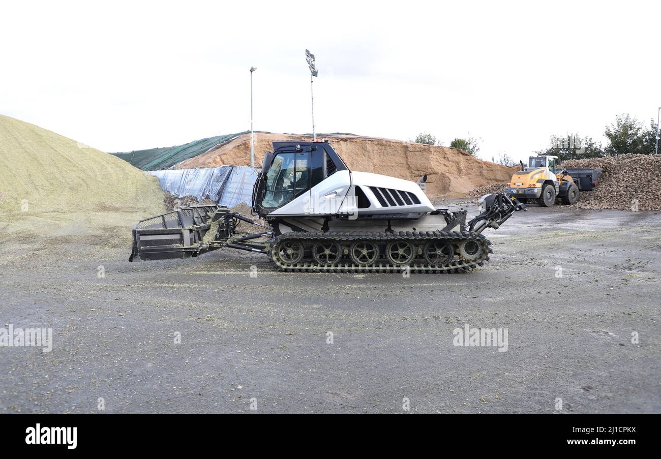 Harvesting silage crops and harvesting forages Stock Photo