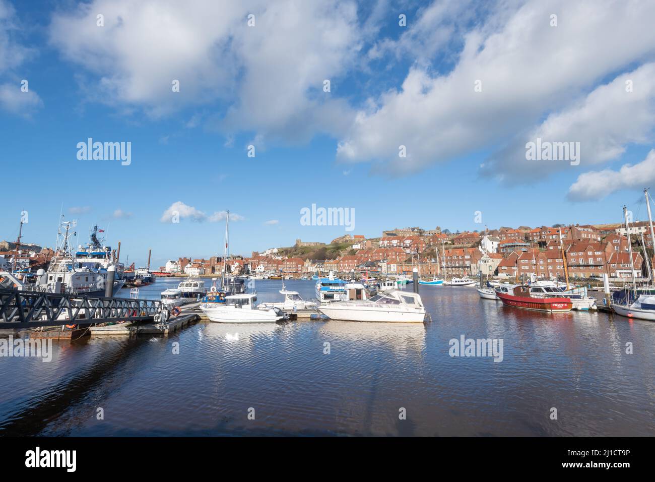 View of the marina in Whitby in North Yorkshire Stock Photo - Alamy