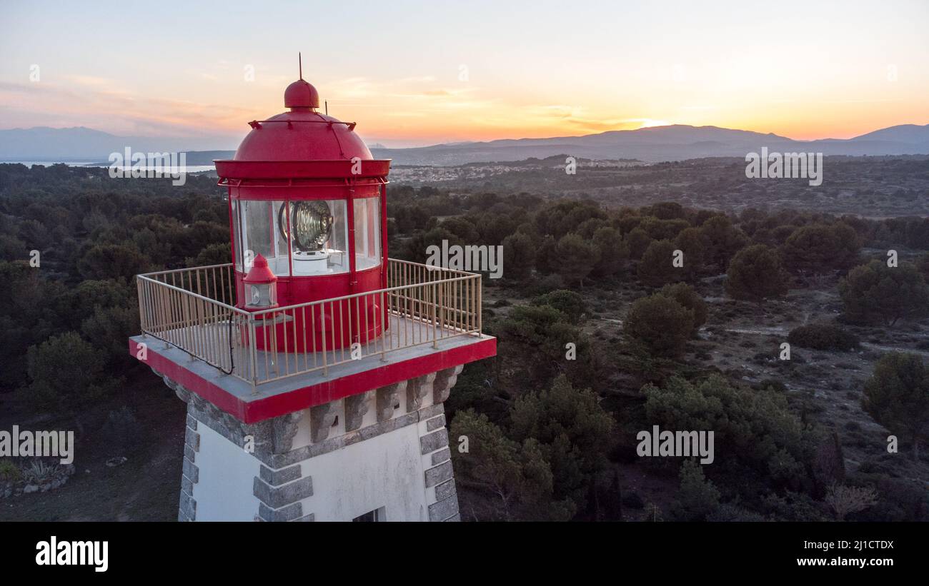 Le phare de Cap Leucate Stock Photo
