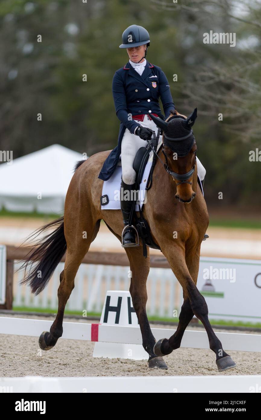 Raeford, North Carolina, USA. 24th Mar, 2022. CAROLINE MARTIN of the United States riding King's