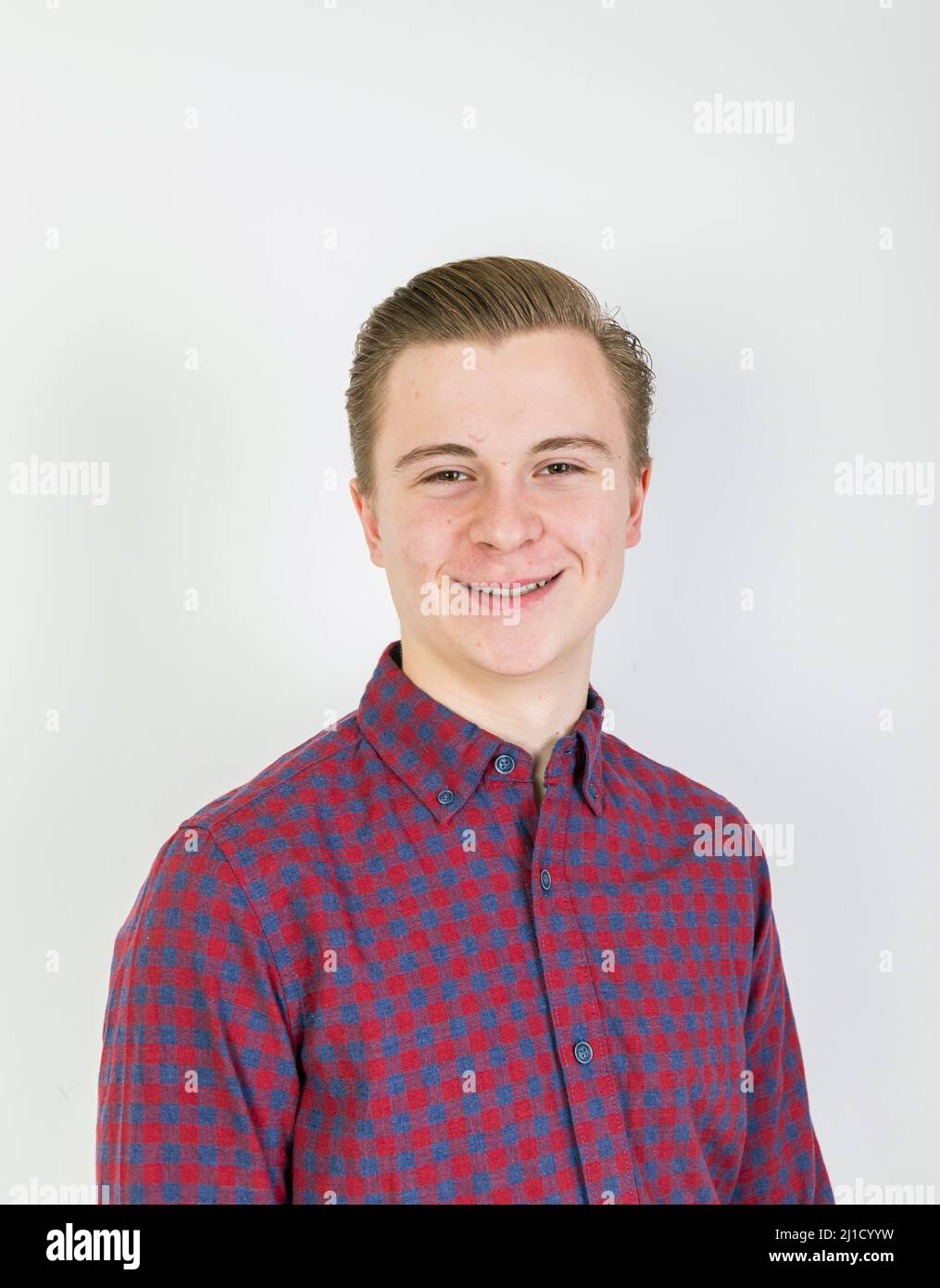 portrait of cute sixteen year old boy in studio Stock Photo Alamy