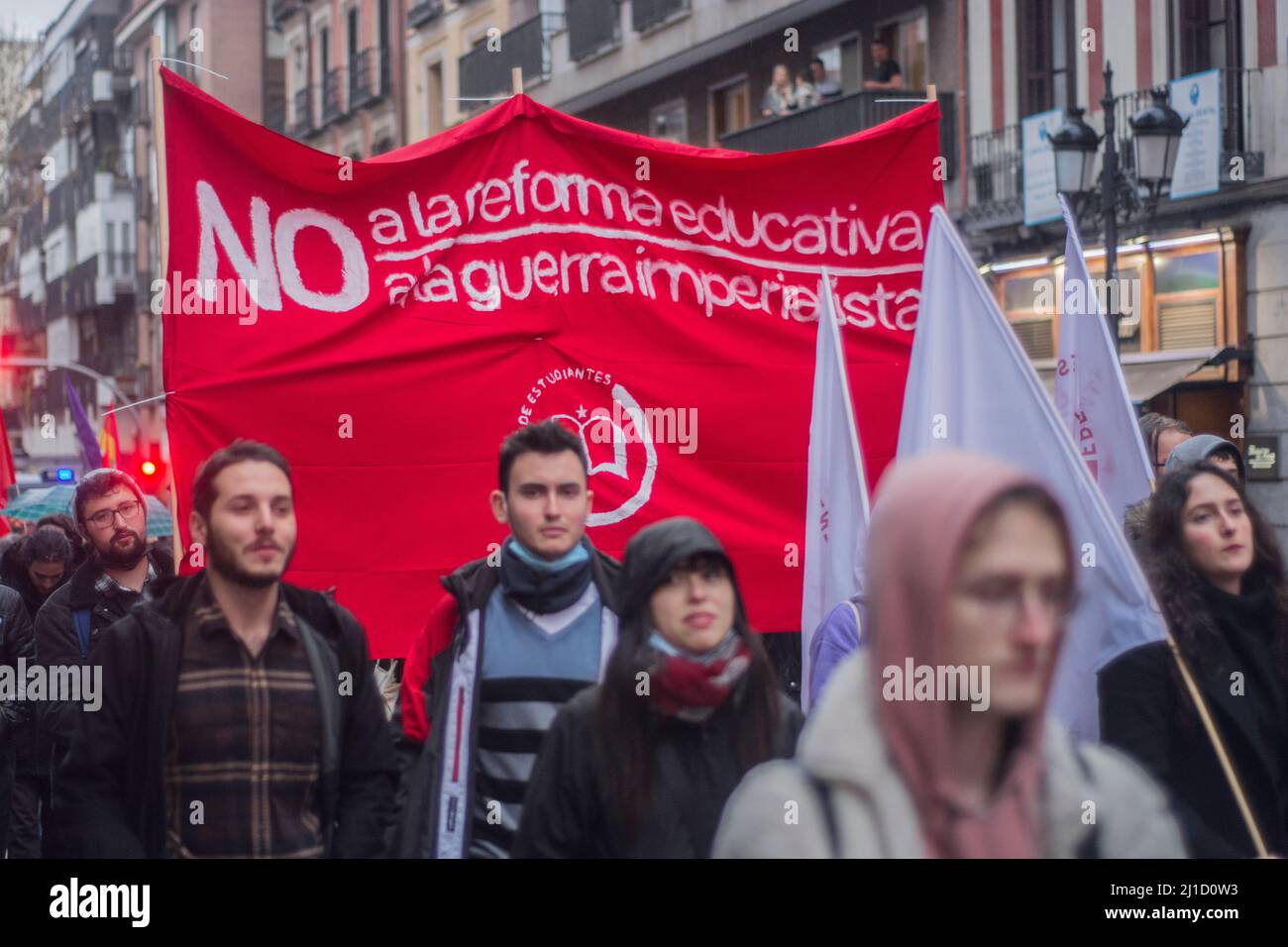 The strike expresses the rejection of the educational reforms of the current government. Both entities criticize the new Education Law, the LOMLOE, which they consider 'a de facto continuity law' that 'makes up the most controversial aspects of the LOMCE, but developing in the same privatizing coordinates.'  They also charge against the Organic Law of Organization and Integration of Vocational Training, considering that 'generalizes, through the dual modality, the provision by companies of underpaid student labor'; and in the university sphere, they reject both the Organic Law of the Universit Stock Photo