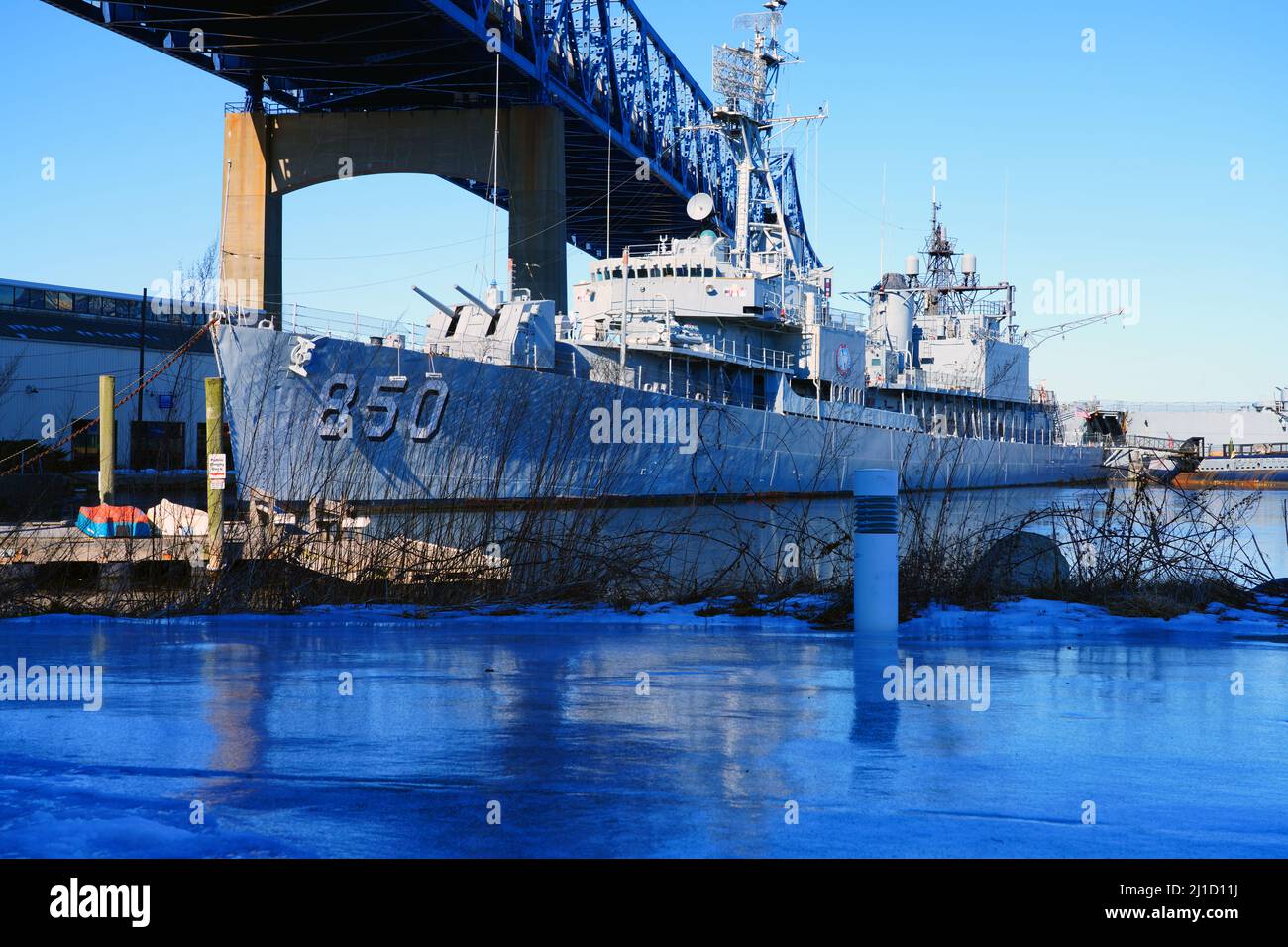 FALL RIVER, MA 5 MAR 2022 View of the Maritime Museum at Battleship