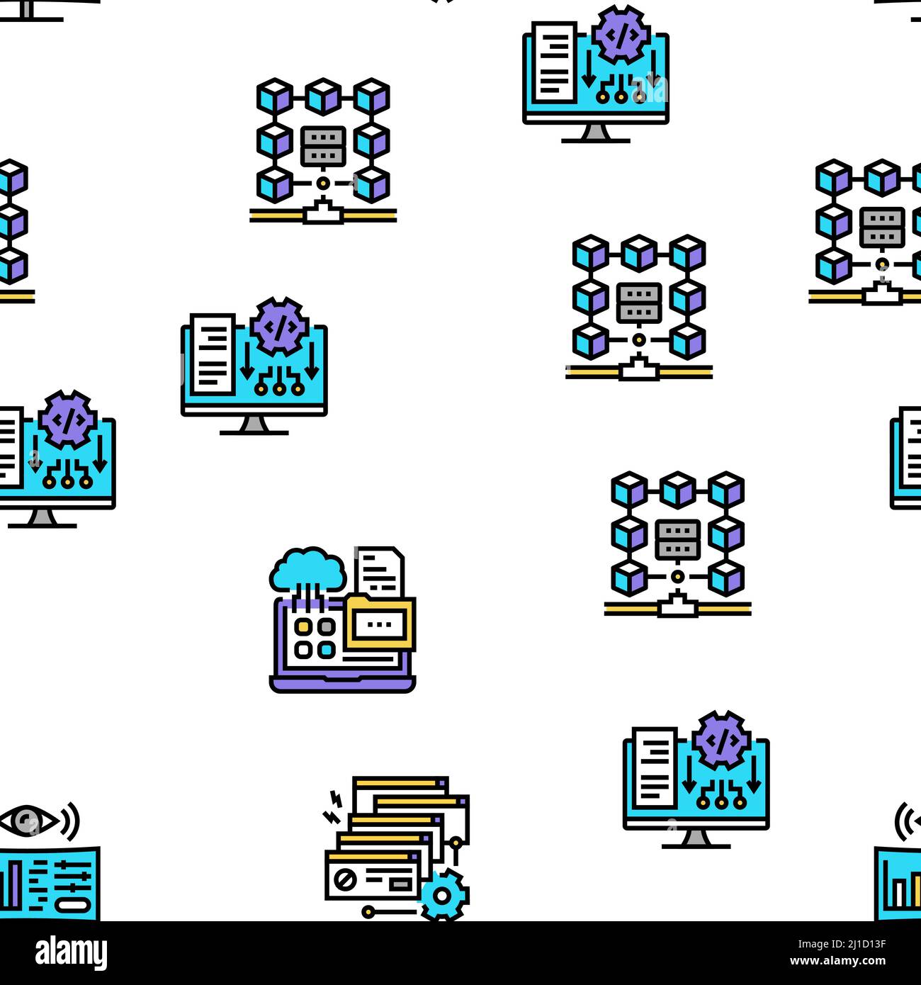 System Work Process Vector Seamless Pattern Stock Vector Image & Art ...