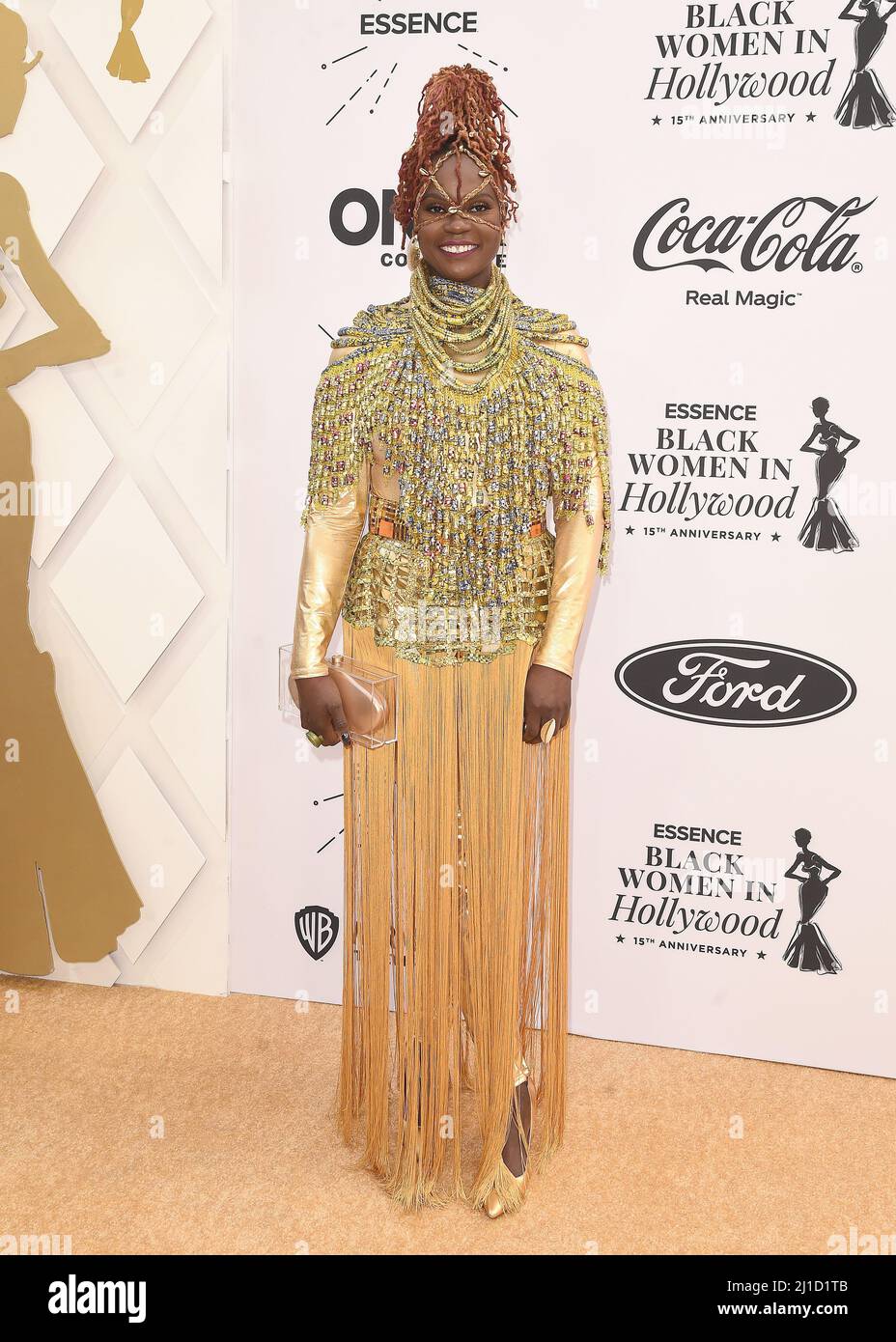 Los Angeles, USA. 24th Mar, 2022. CEO of Essence Caroline Wanga walking