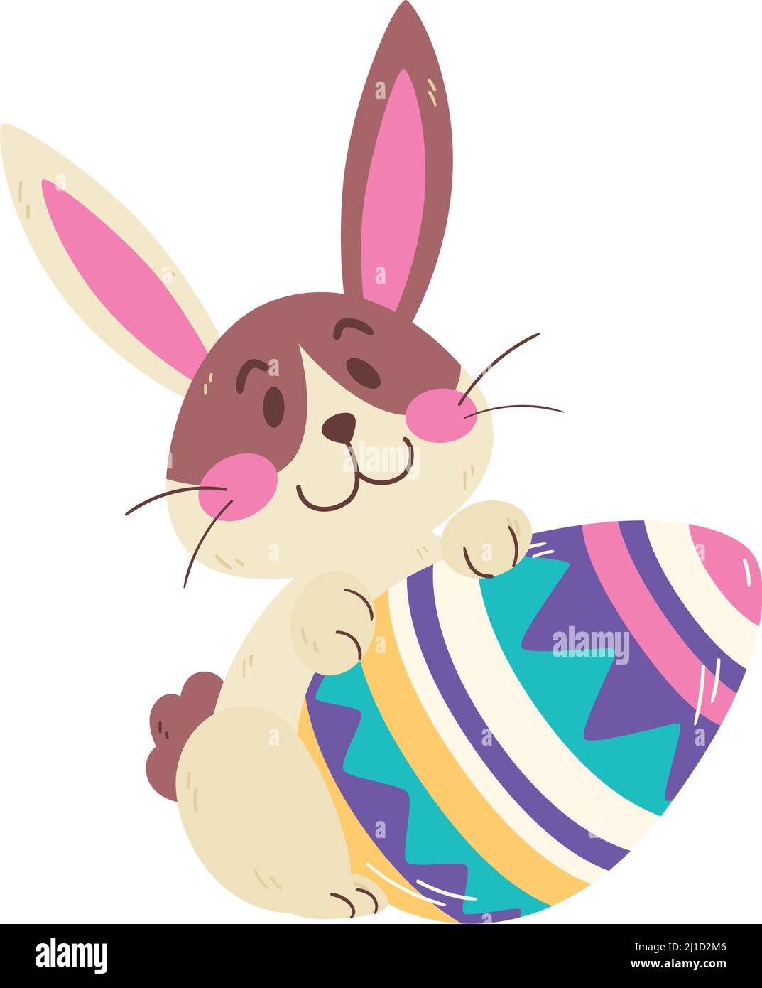 Isolated cute rabbit and an easter egg Vector Stock Vector Image & Art ...