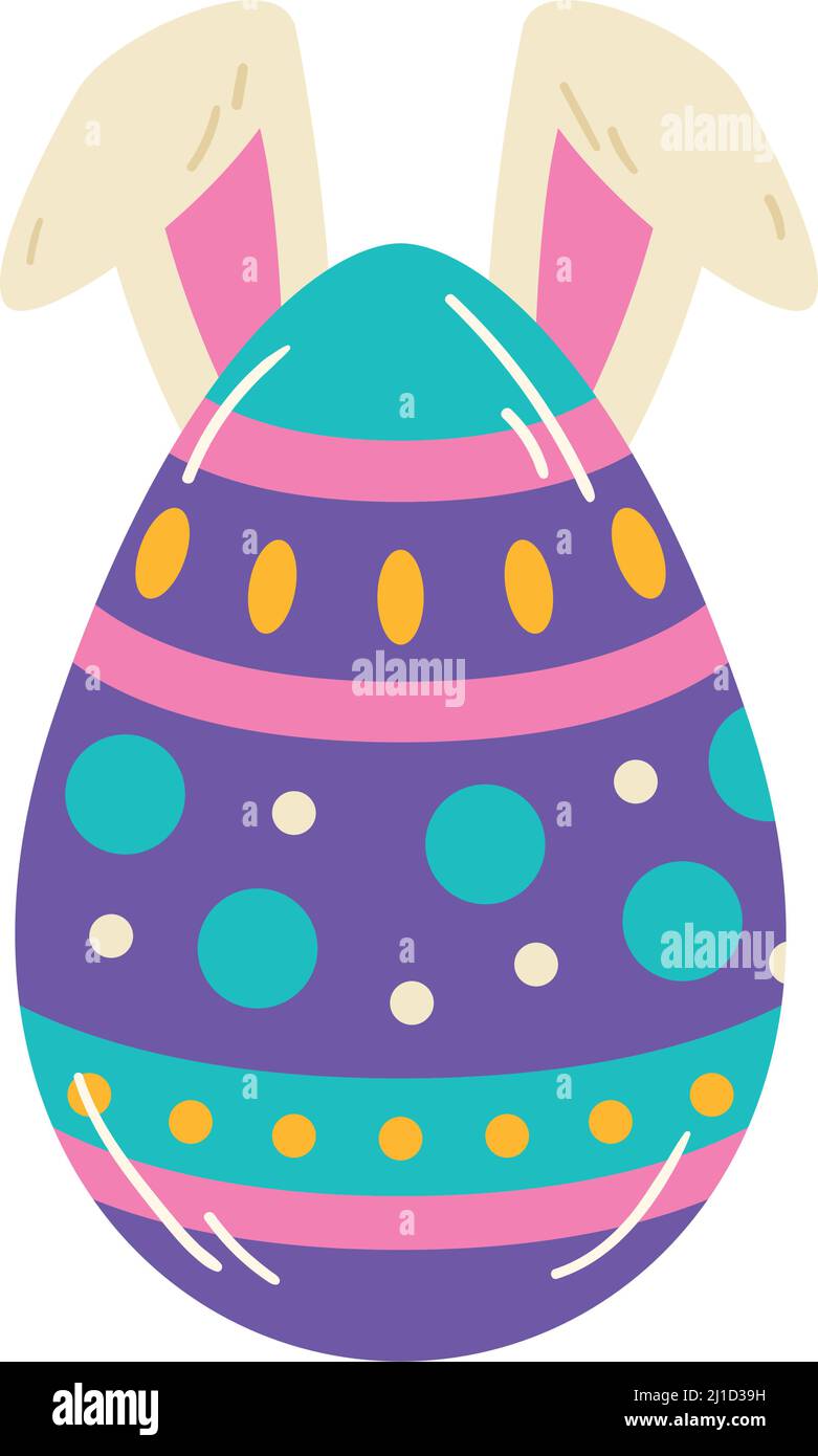 Isolated colored easter egg with bunny ears Vector Stock Vector Image ...