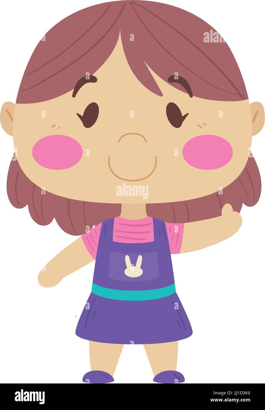 Isolated cute happy girl cartoon Vector Stock Vector Image & Art - Alamy