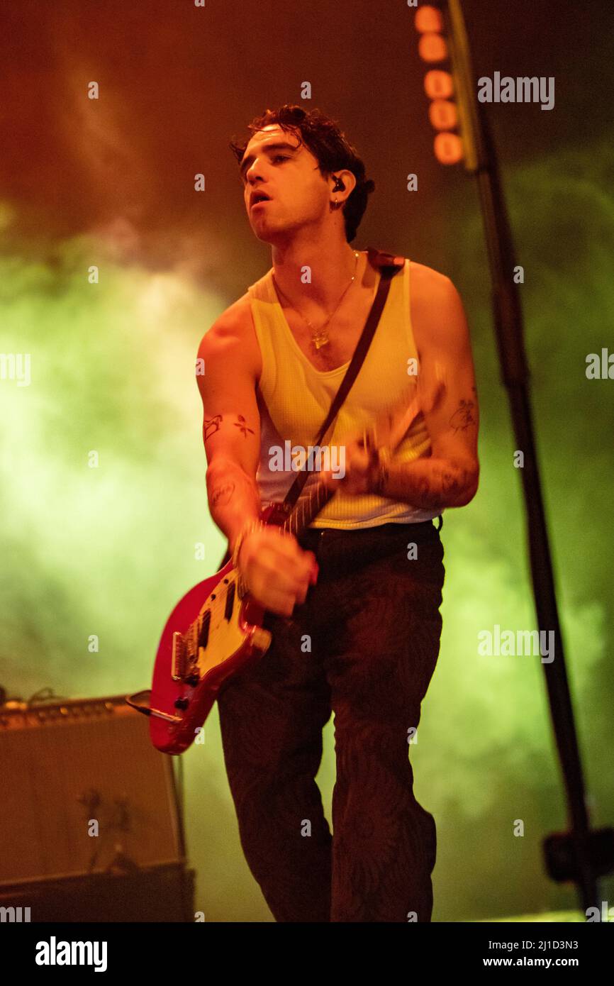 Milan Italy. 23 March 2022. The Irish post-punk band FONTAINES D.C. performs live on stage at Alcatraz during the "Skinty Fia Tour". Stock Photo