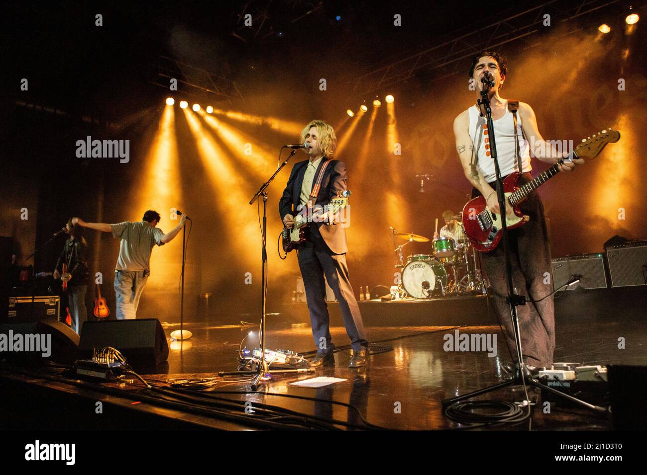 Milan Italy. 23 March 2022. The Irish post-punk band FONTAINES D.C. performs live on stage at Alcatraz during the "Skinty Fia Tour". Stock Photo