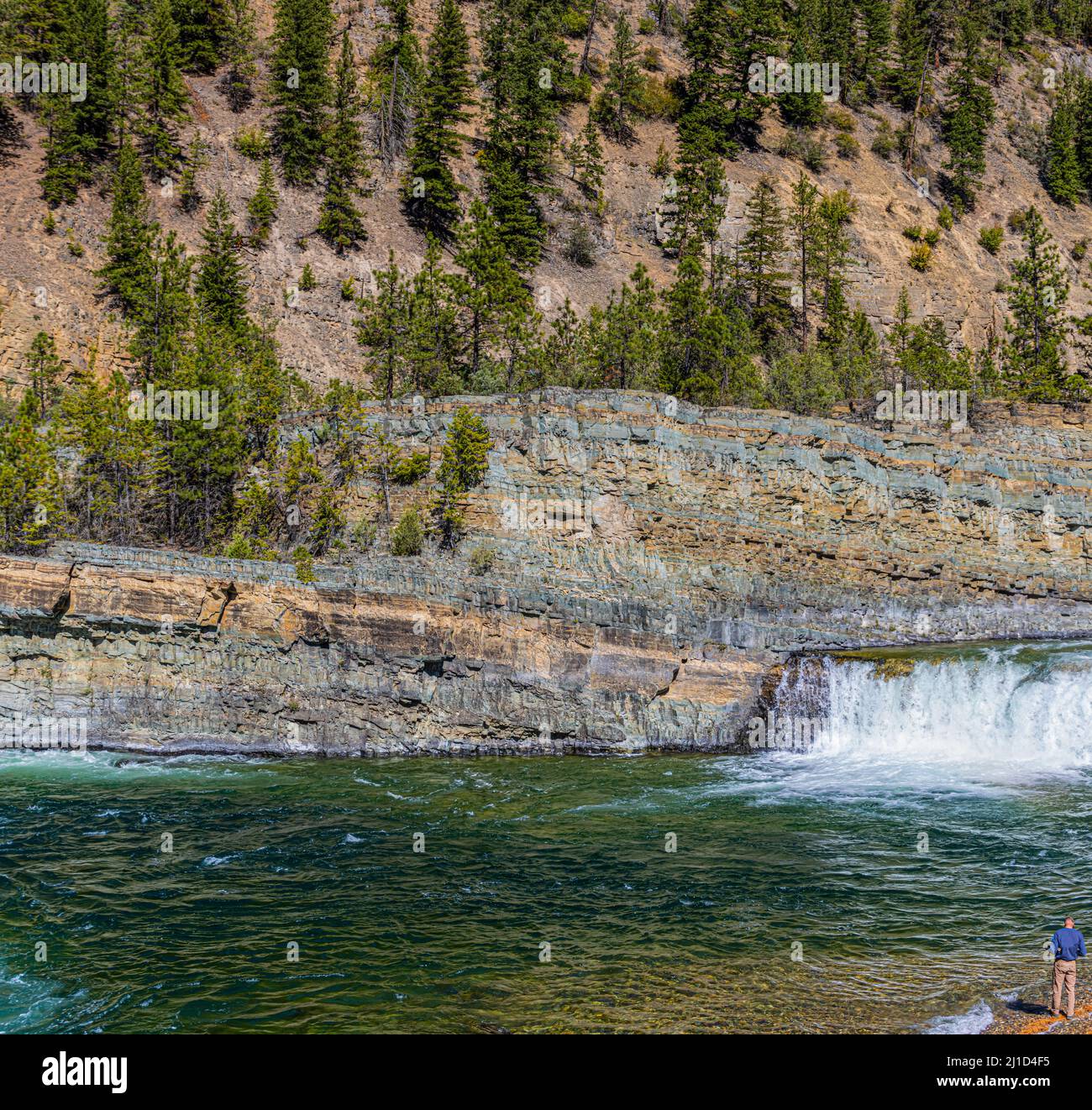 Fishing Below Kootenai Falls on The Kootenai River, Lincoln County ...