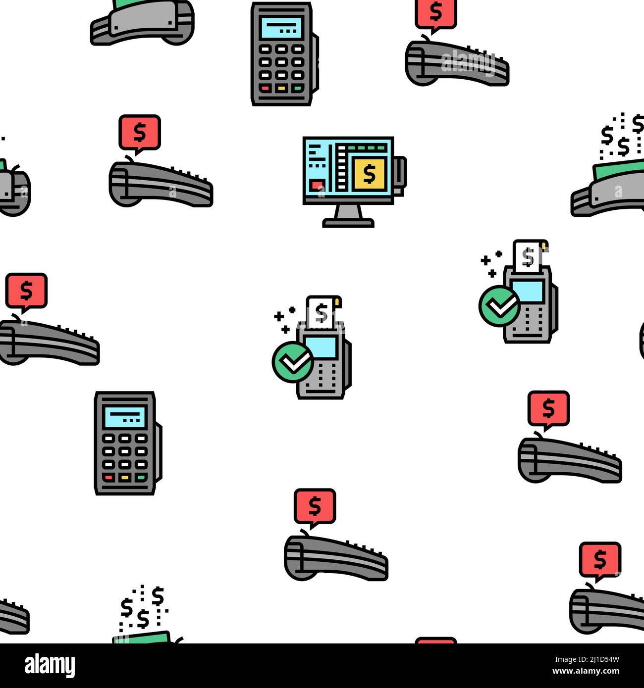 Pos Terminal Device Vector Seamless Pattern Stock Vector Image & Art ...