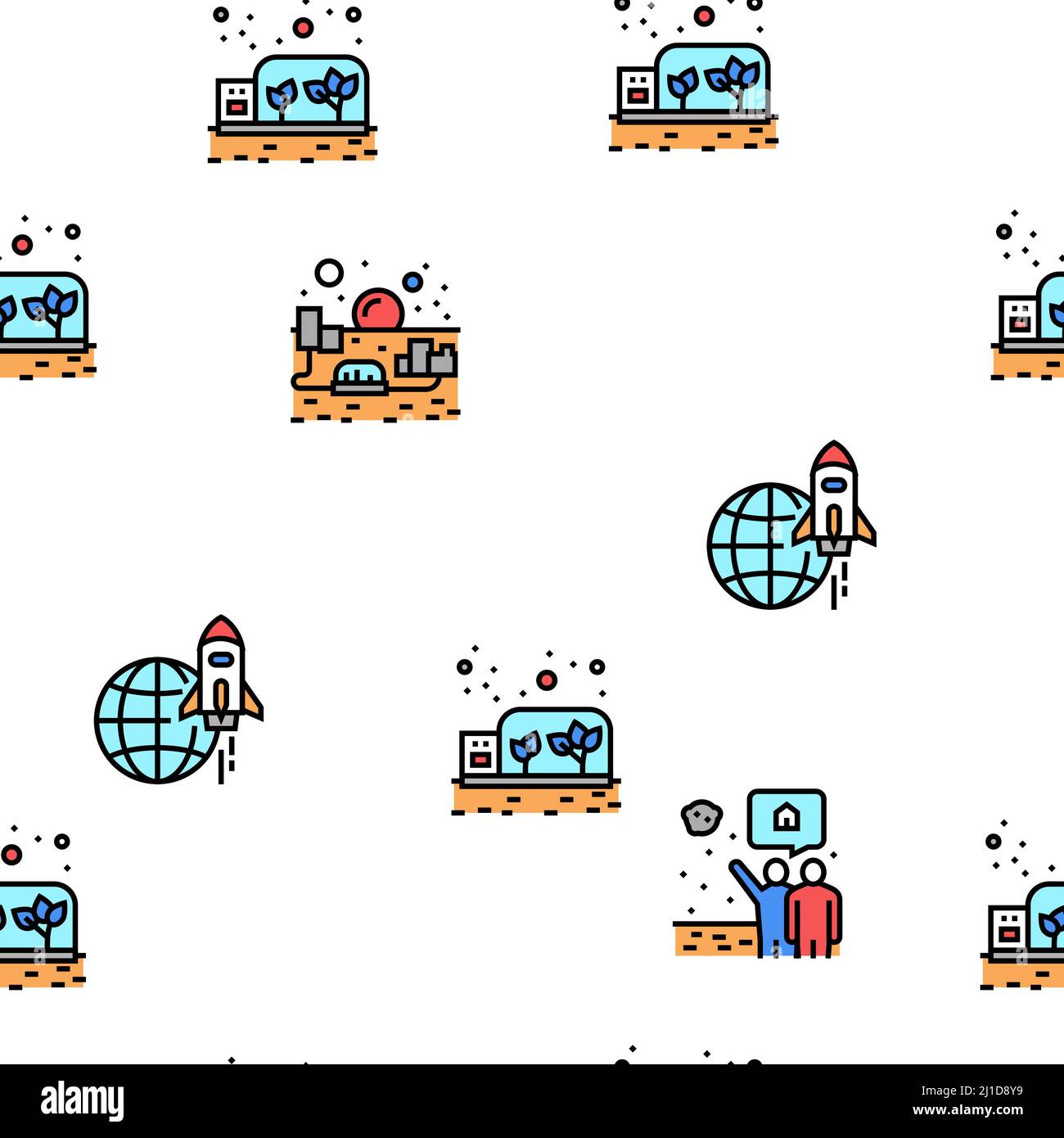Space Base New Home Vector Seamless Pattern Stock Vector Image & Art ...