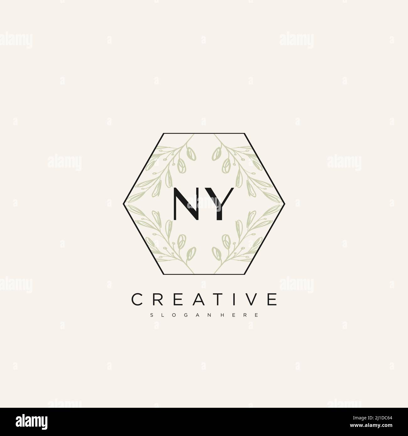 NY Initial Letter Flower Logo Template Vector premium vector Stock Vector