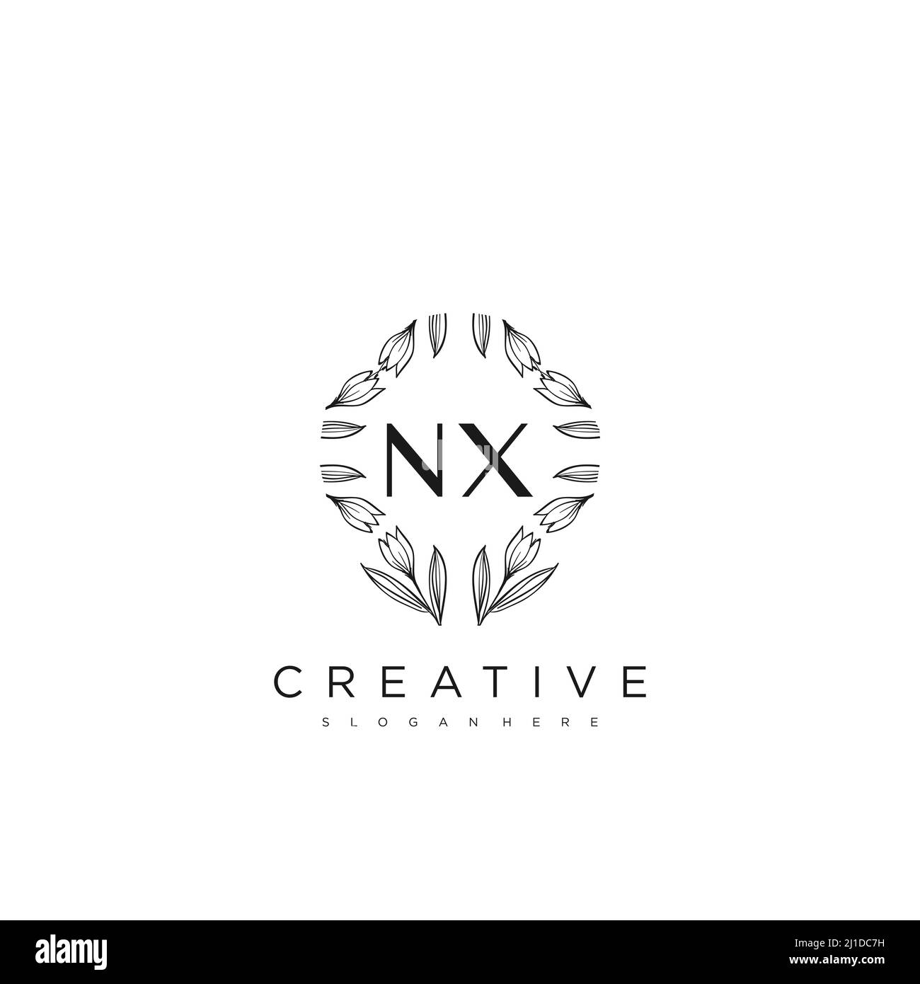 NX Initial Letter Flower Logo Template Vector premium vector Stock ...