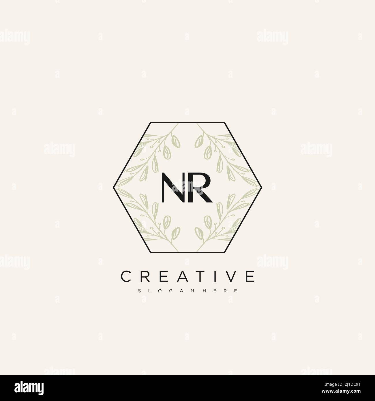 NR Initial Letter Flower Logo Template Vector premium vector Stock Vector