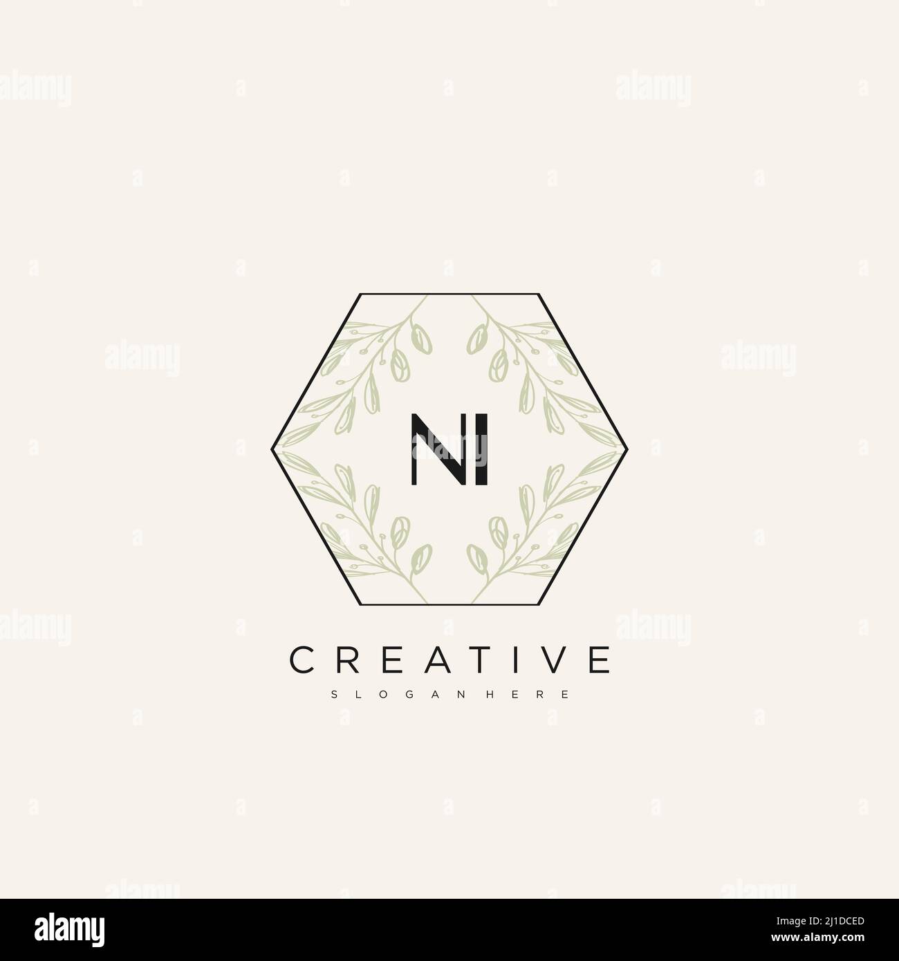 NI Initial Letter Flower Logo Template Vector premium vector Stock ...