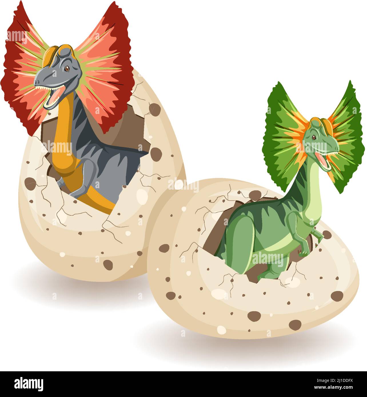Dilophosaurus hatching from egg illustration Stock Vector Image & Art ...
