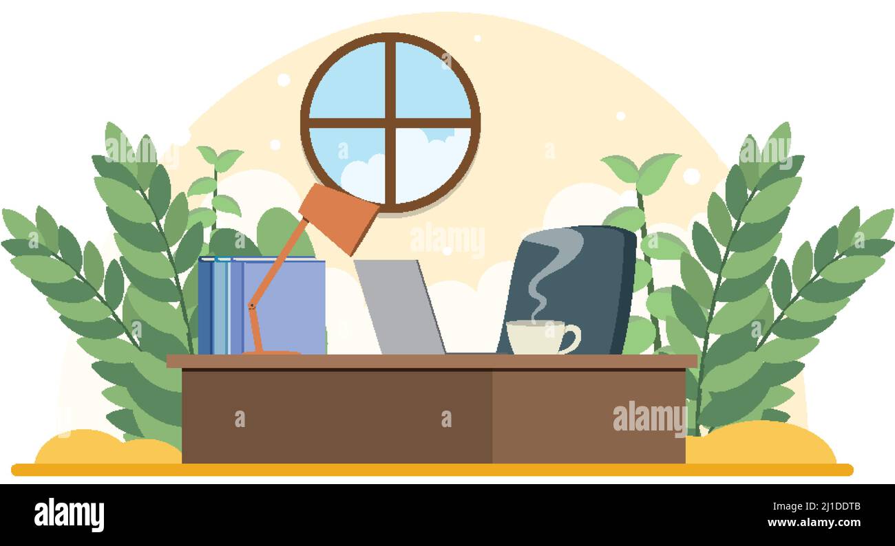 Workroom interior concept in flat design illustration Stock Vector ...