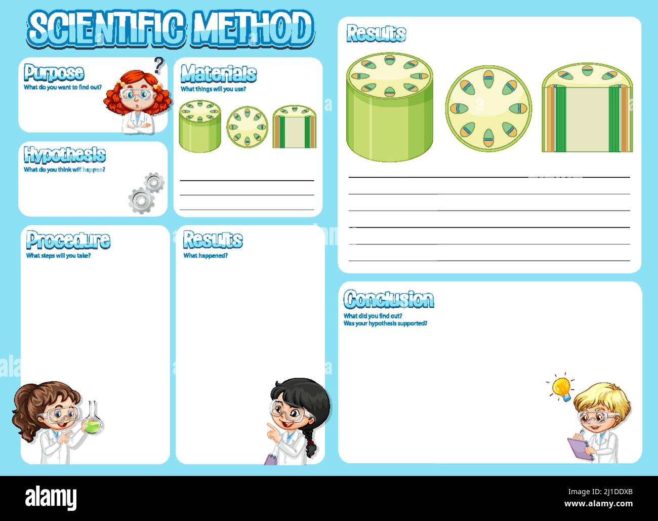 The science method worksheet for children illustration Stock Vector ...