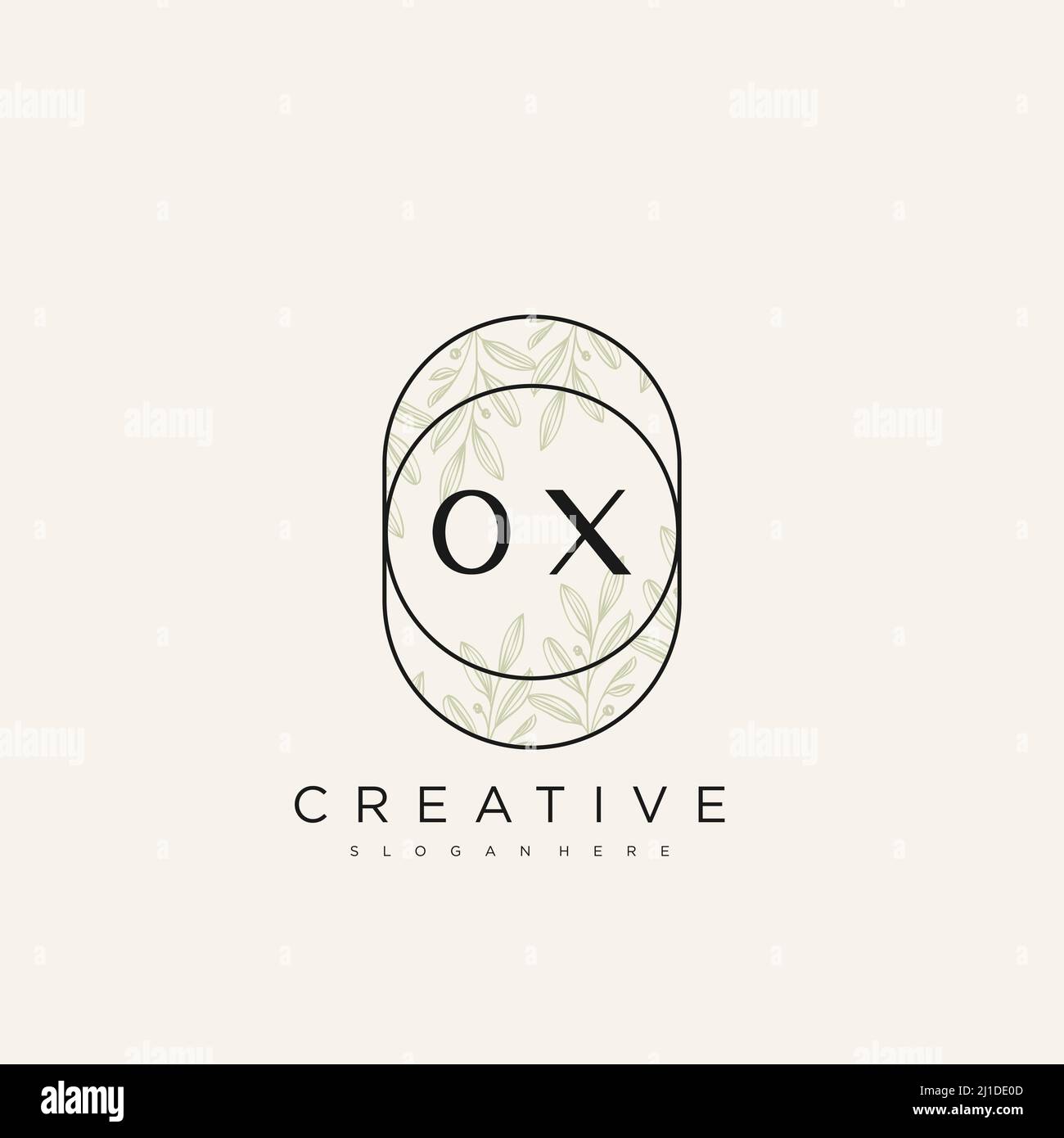 OX Initial Letter Flower Logo Template Vector premium vector Stock Vector