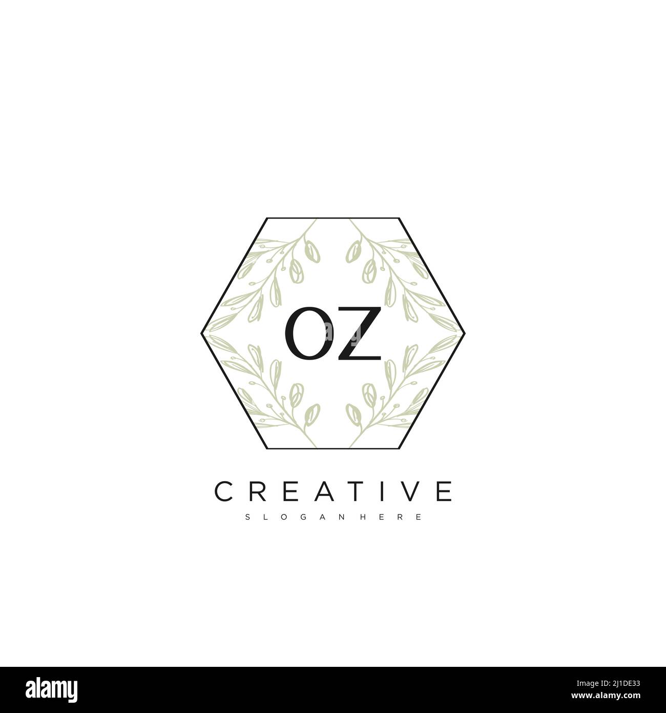 OZ Initial Letter Flower Logo Template Vector premium vector Stock Vector