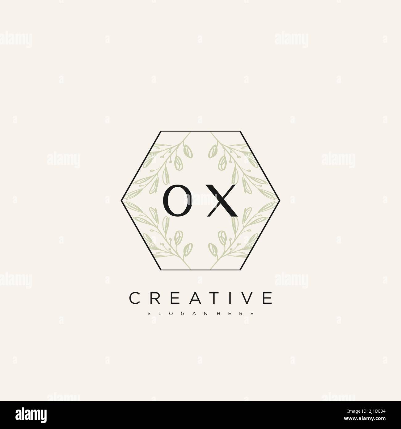 OX Initial Letter Flower Logo Template Vector premium vector Stock Vector