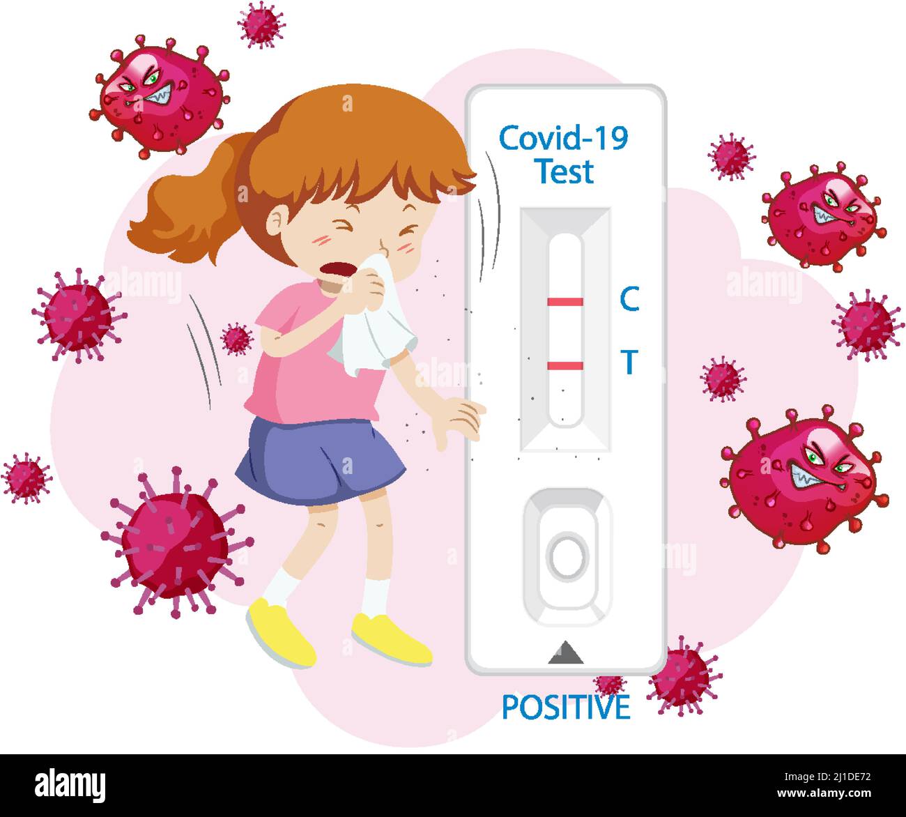 Covid 19 testing with antigen test kit illustration Stock Vector Image