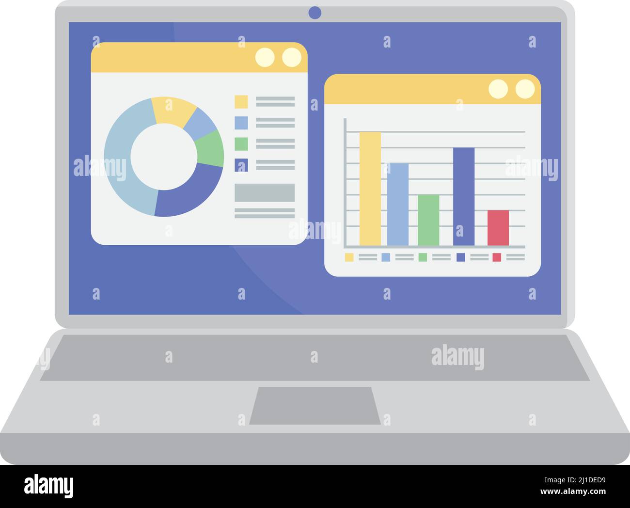 Laptop computer statistics bars Stock Vector Images - Alamy