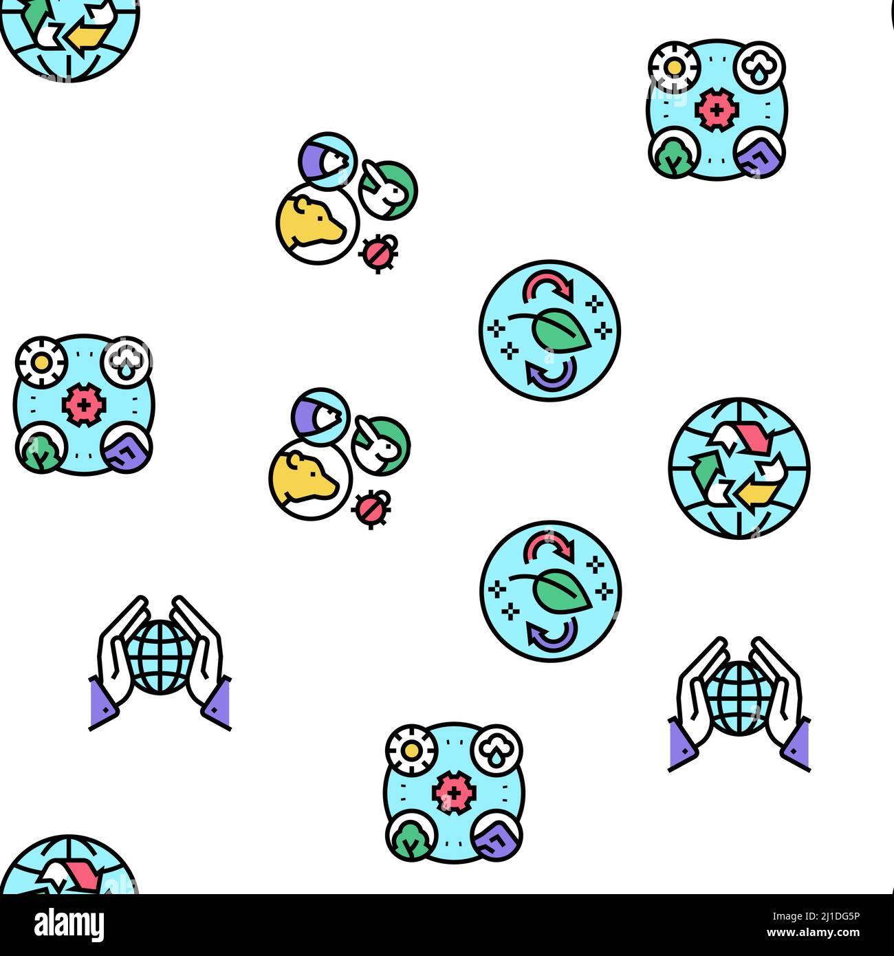 Ecosystem Environment Vector Seamless Pattern Stock Vector Image & Art ...