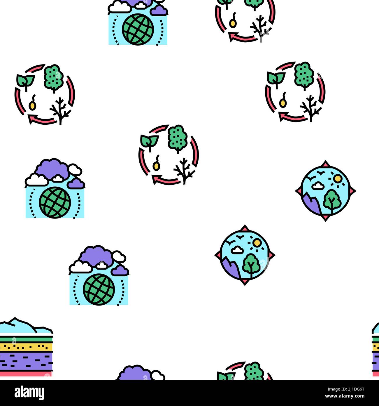 Ecosystem Environment Vector Seamless Pattern Stock Vector Image & Art ...