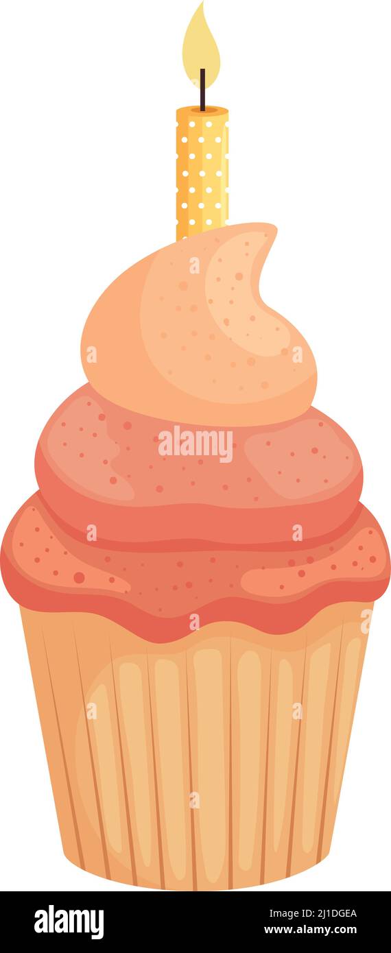 cupcake with candle Stock Vector Image &amp; Art - Alamy