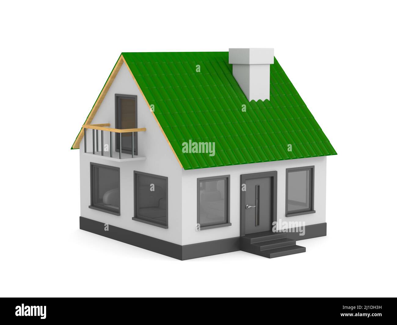 house on white background. Isolated 3D illustration Stock Photo - Alamy