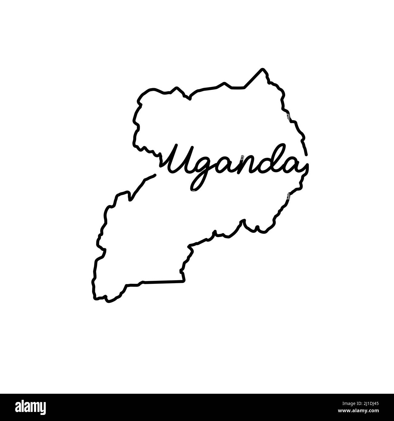 Sketch map of Uganda. stock vector. Illustration of logo - 184953631