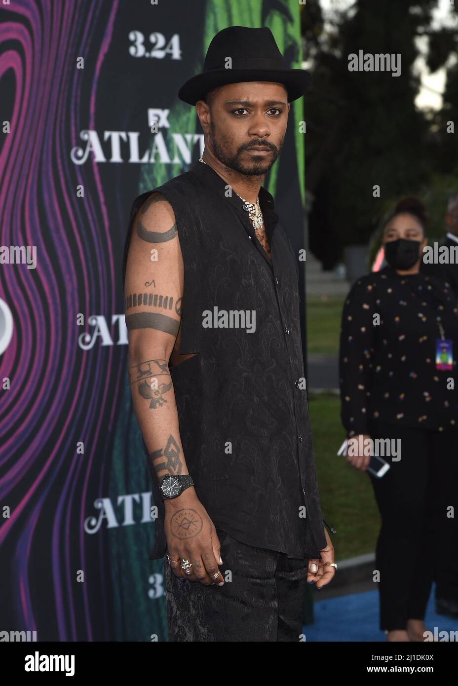 Los Angeles, USA. 24th Mar, 2022. LaKeith Stanfield walking on the red carpet at the red carpet