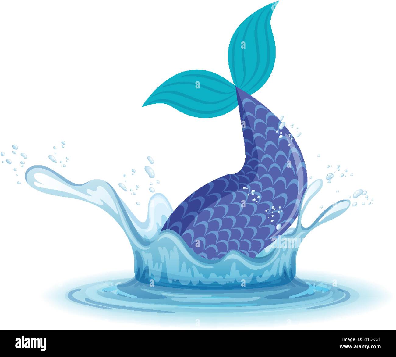 A water splash with mermaid tail on white background illustration Stock  Vector Image & Art - Alamy